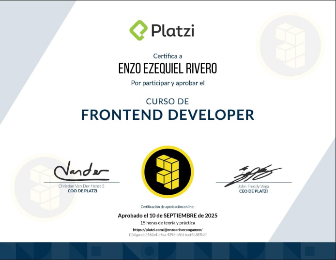 Certificado Frontend Developer